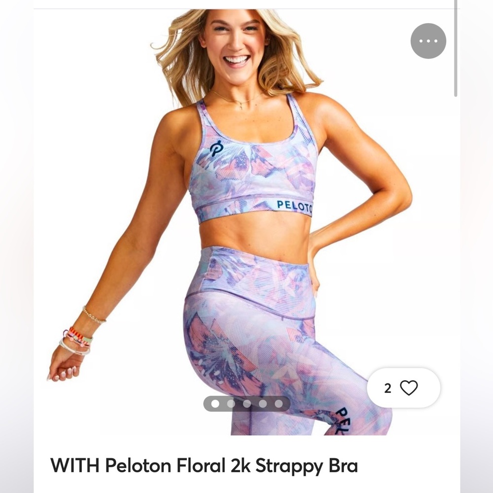 Peloton Floral Strappy Bra Size M